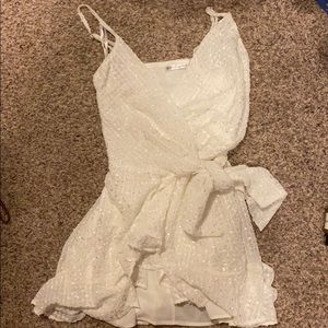 White sequin wrap dress small Red Dress Boutique